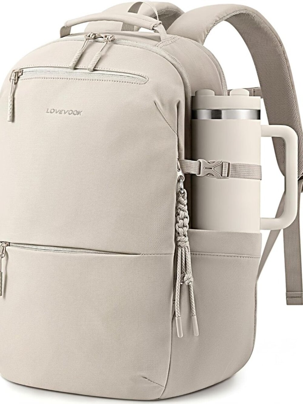 Premium Women's Laptop Backpack with Tumbler Holder & Smart Organization